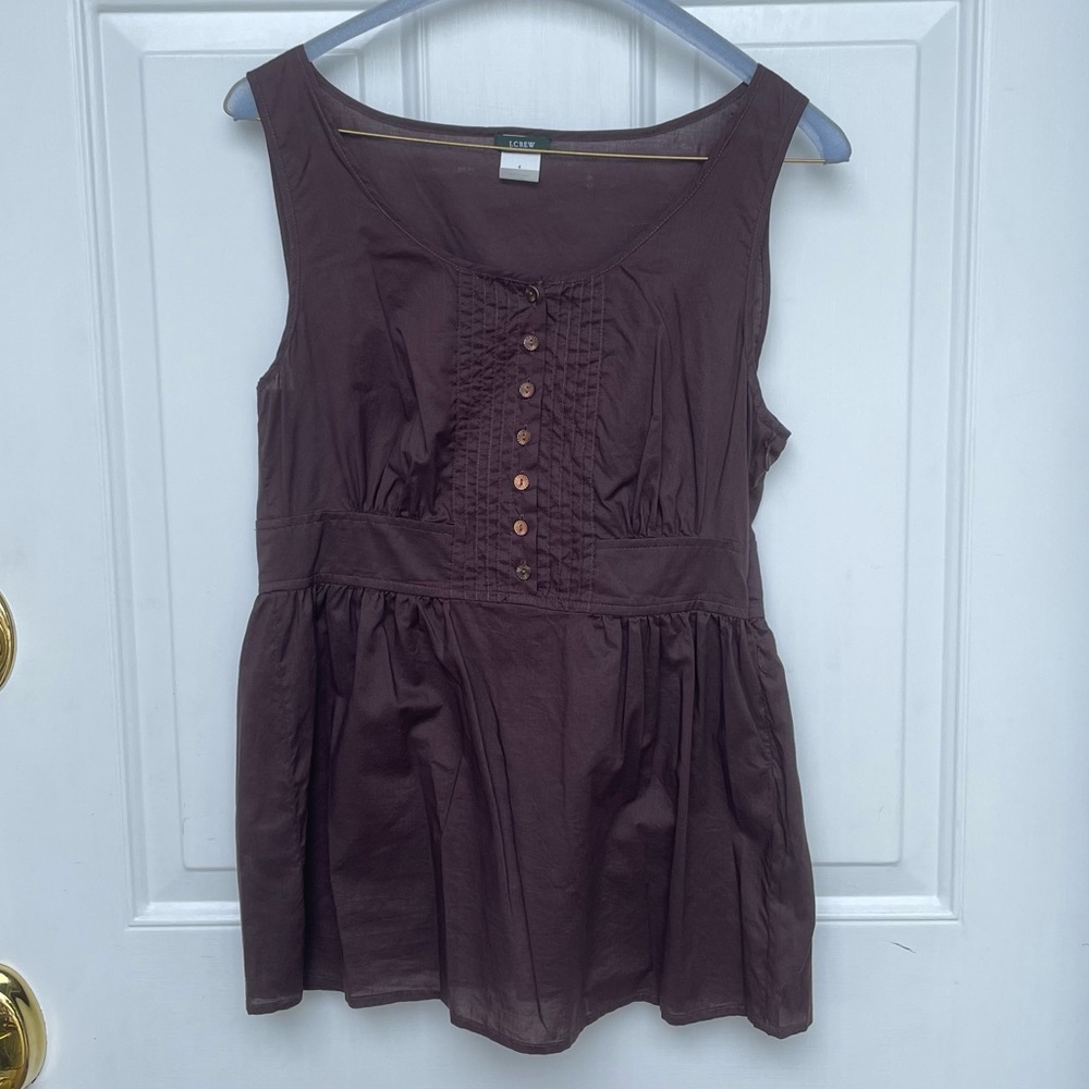 NWOT J.Crew Brown Sleeveless Blouse Size 4